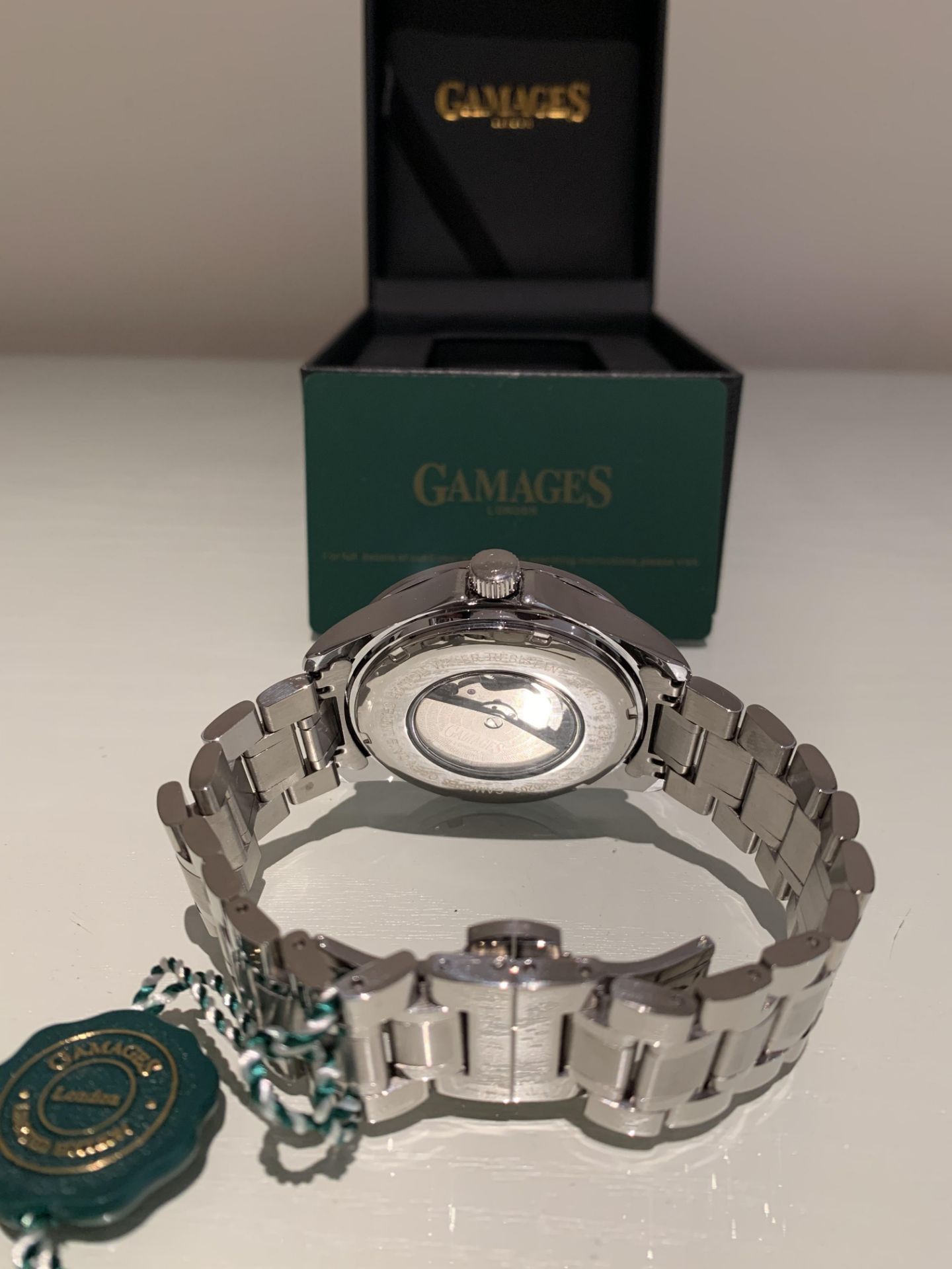 Limited Edition Hand Assembled GAMAGES Open Date Automatic Emerald – 5 Year Warranty & Free Delivery - Image 5 of 10