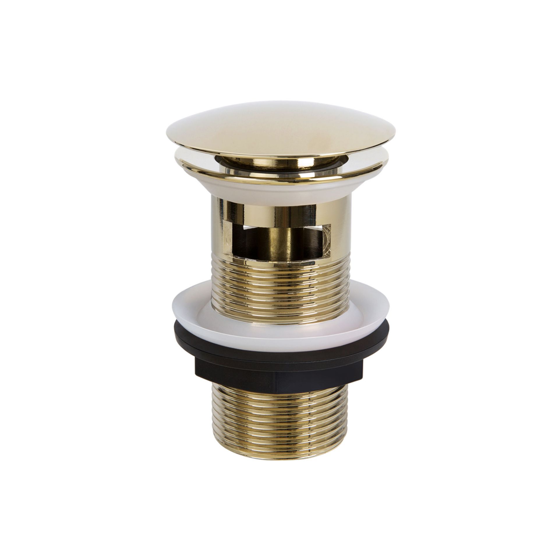 (V26) Valletta Gold Slotted Push Button Pop-Up Basin Waste Made with zinc with solid brass