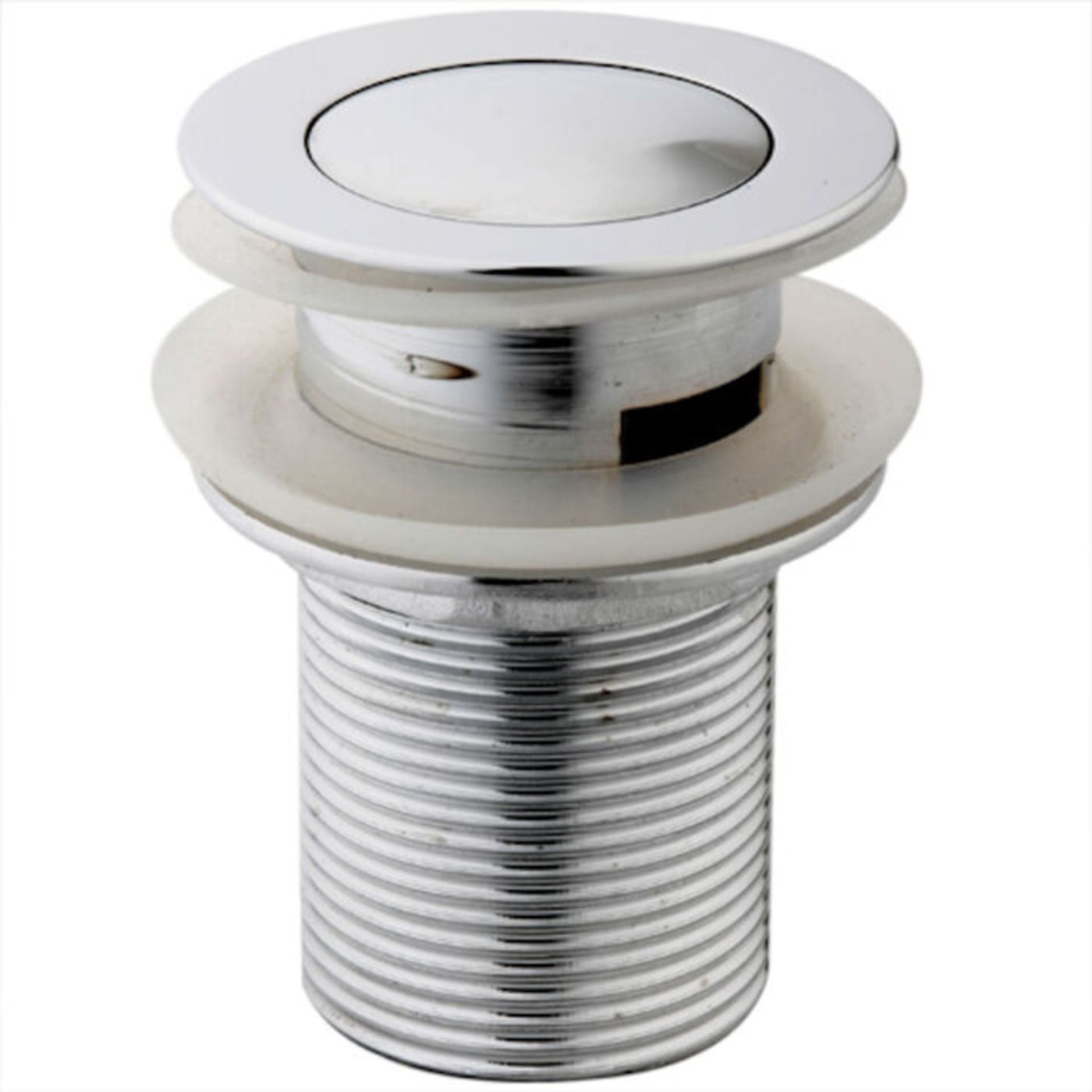 (E1002) Basin Waste - Slotted Push Button Pop-Up Made with zinc with solid brass components S...