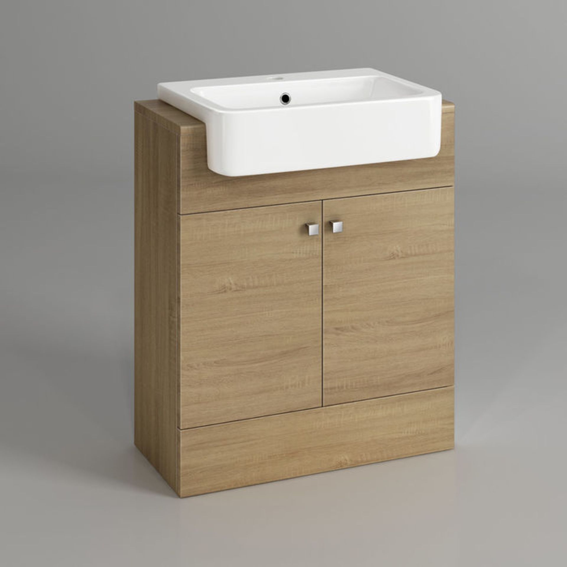 (CP27) 660mm Harper Oak Effect Basin Vanity Unit - Floor Standing. RRP £499.99. COMES COMPLETE... - Image 4 of 5