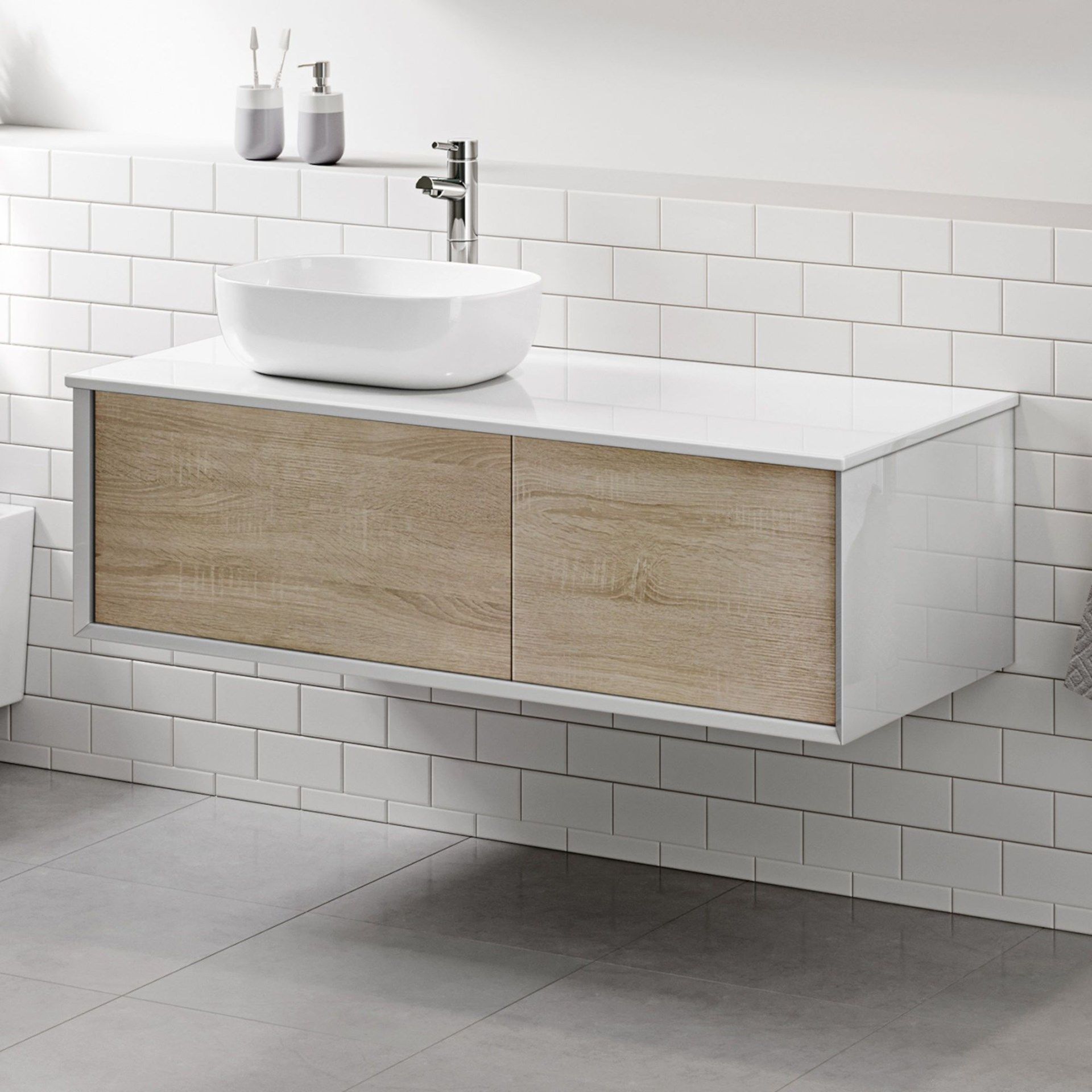 1200mm Berg Countertop Vanity Unit. providing an elegant statement piece to your bathroom. Co...