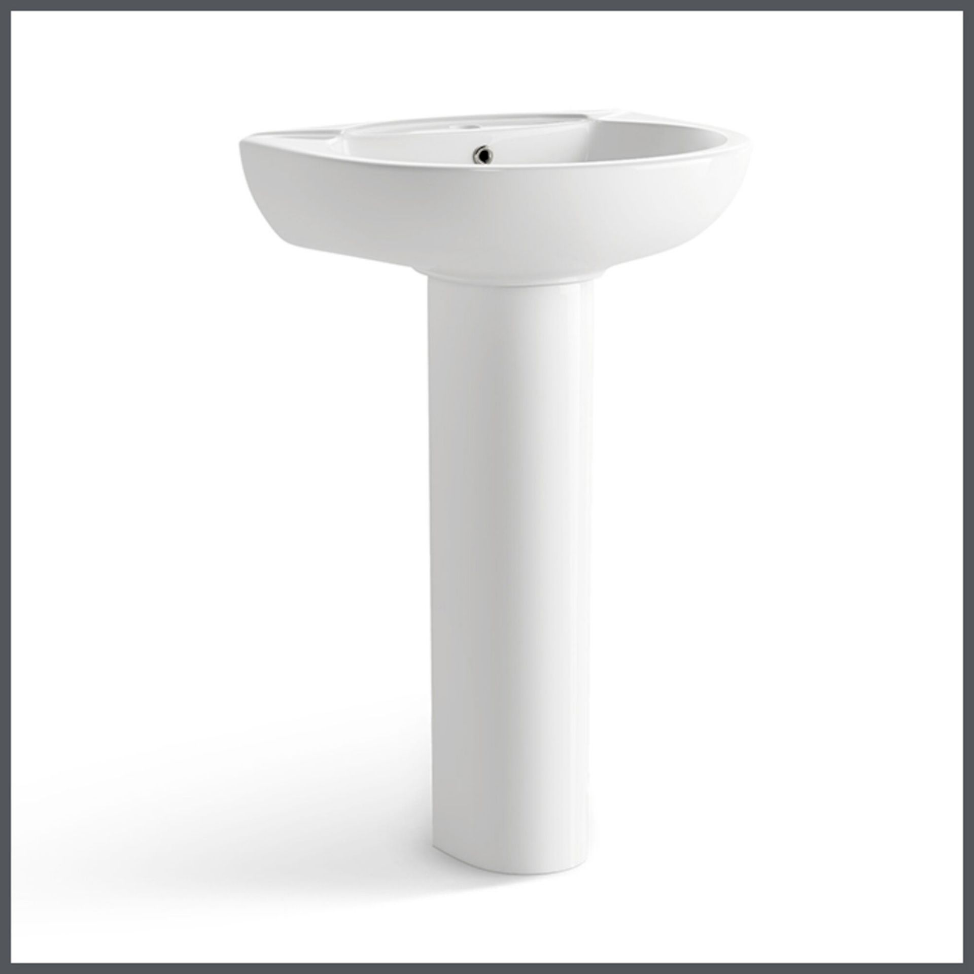 Sink & Pedestal - Single Tap Hole. Made from White Vitreous China and finished with a high glos...