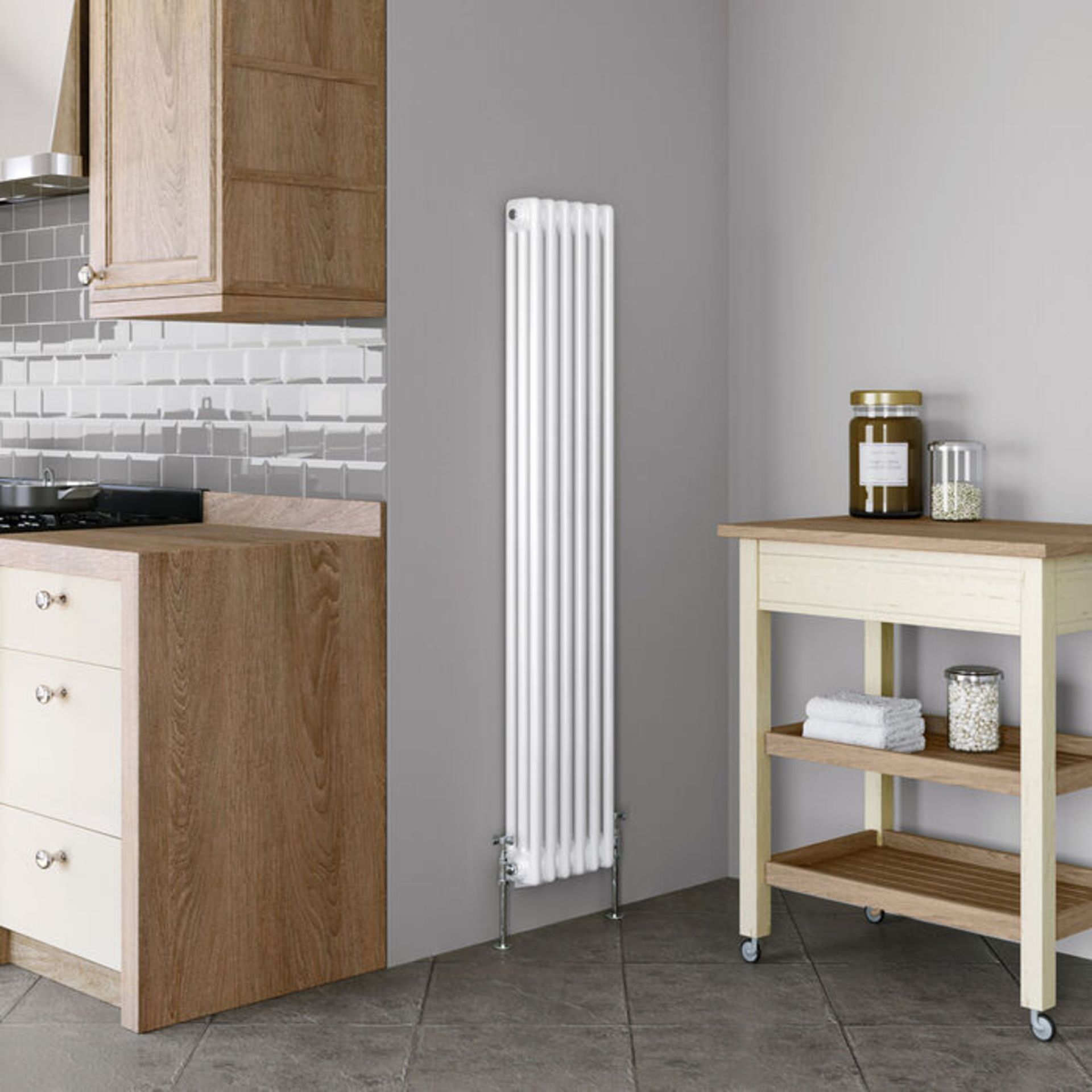 (G147) 1500x380mm White Triple Panel Vertical Colosseum Traditional Radiator. RRP £299.99. Mad... - Image 3 of 4