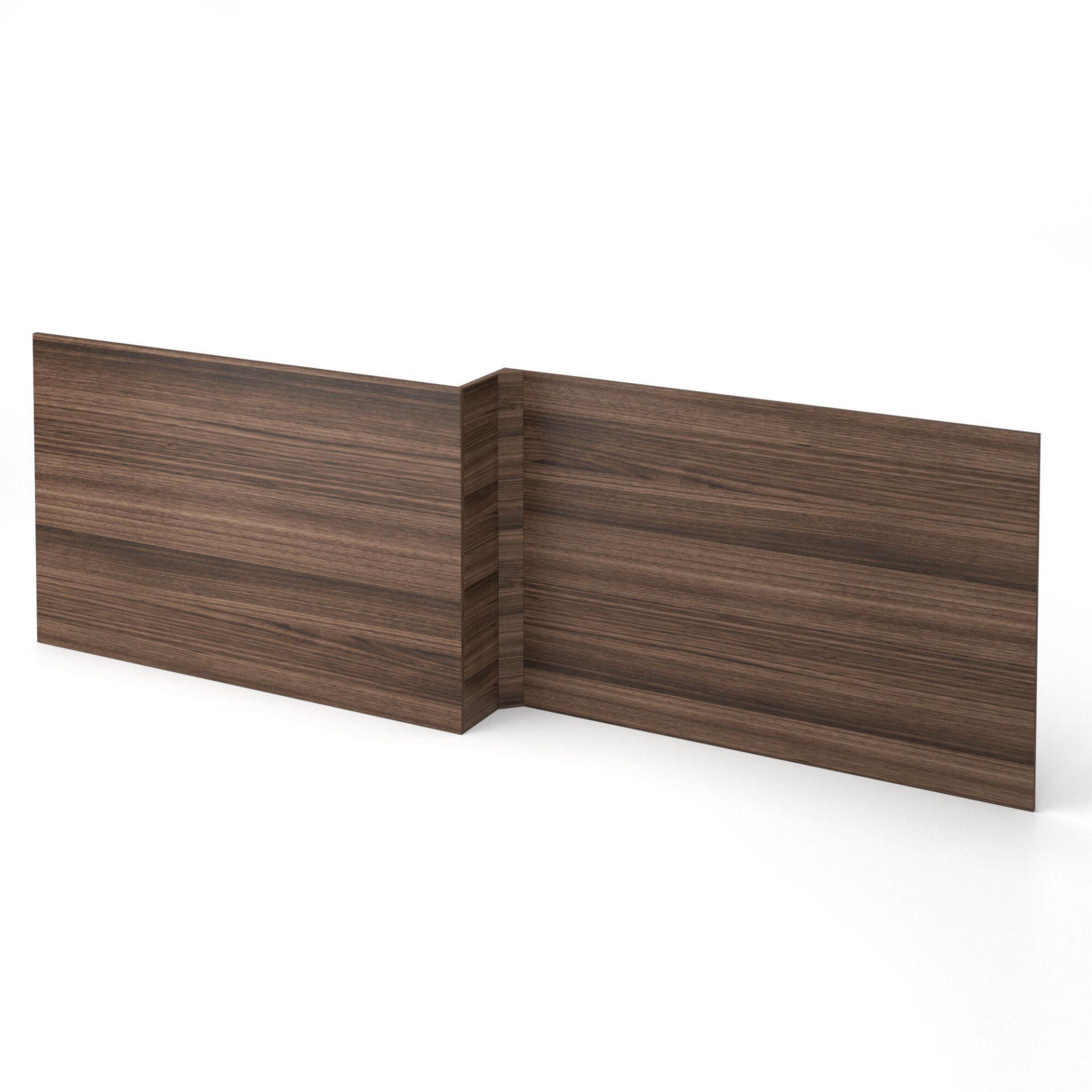 (PM73) 1700mm L-Shaped Bath Front Panel - Walnut Effect. RRP £73.99. Engineered with everyda...
