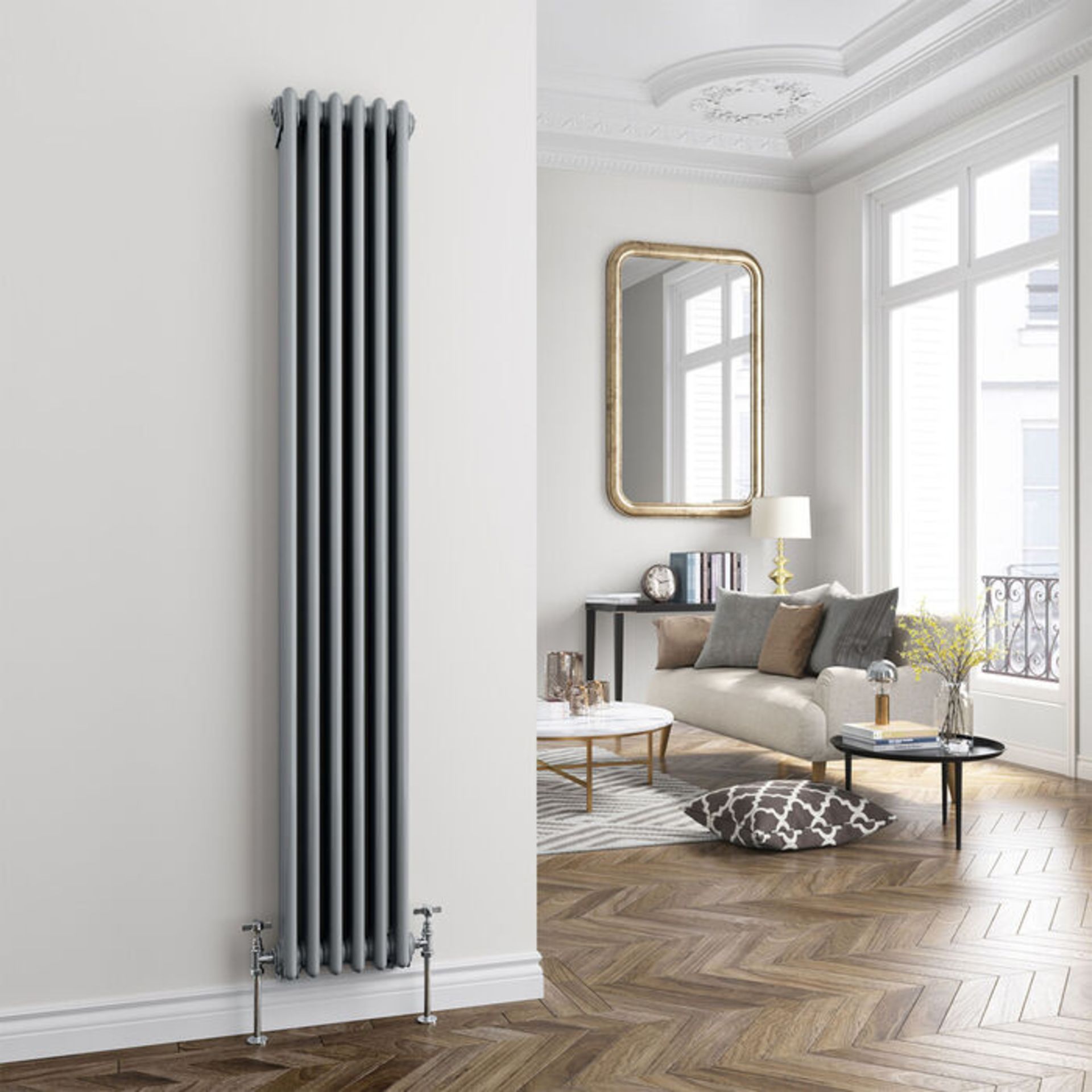 (CP22) 1800x290mm Earl Grey Triple Panel Vertical Colosseum Traditional Radiator. RRP £499.99.... - Image 2 of 3