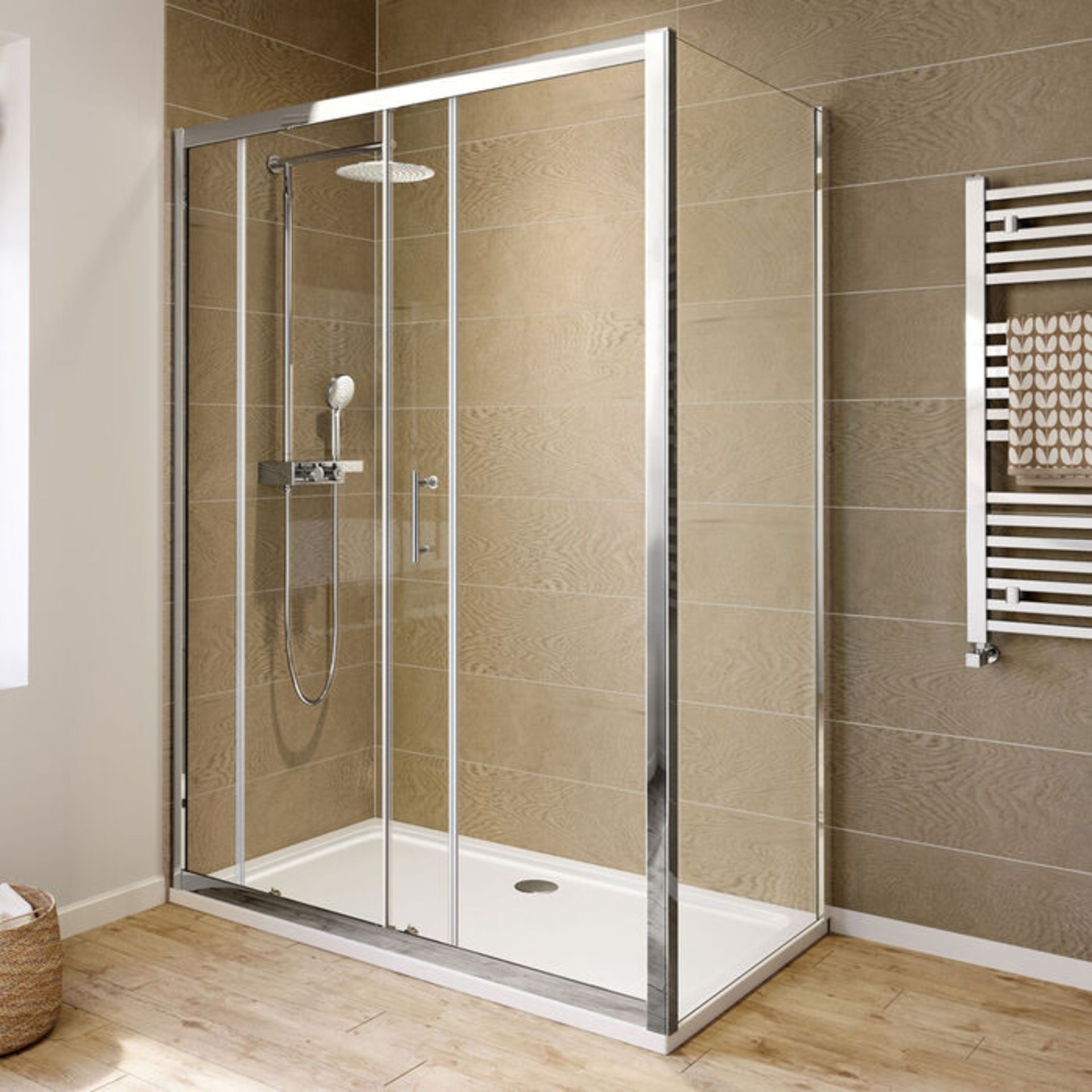 (CP189) 1400x800mm - 6mm - Elements Sliding Door Shower Enclosure. RRP £377.99. 6mm Safety Gla... - Image 2 of 3