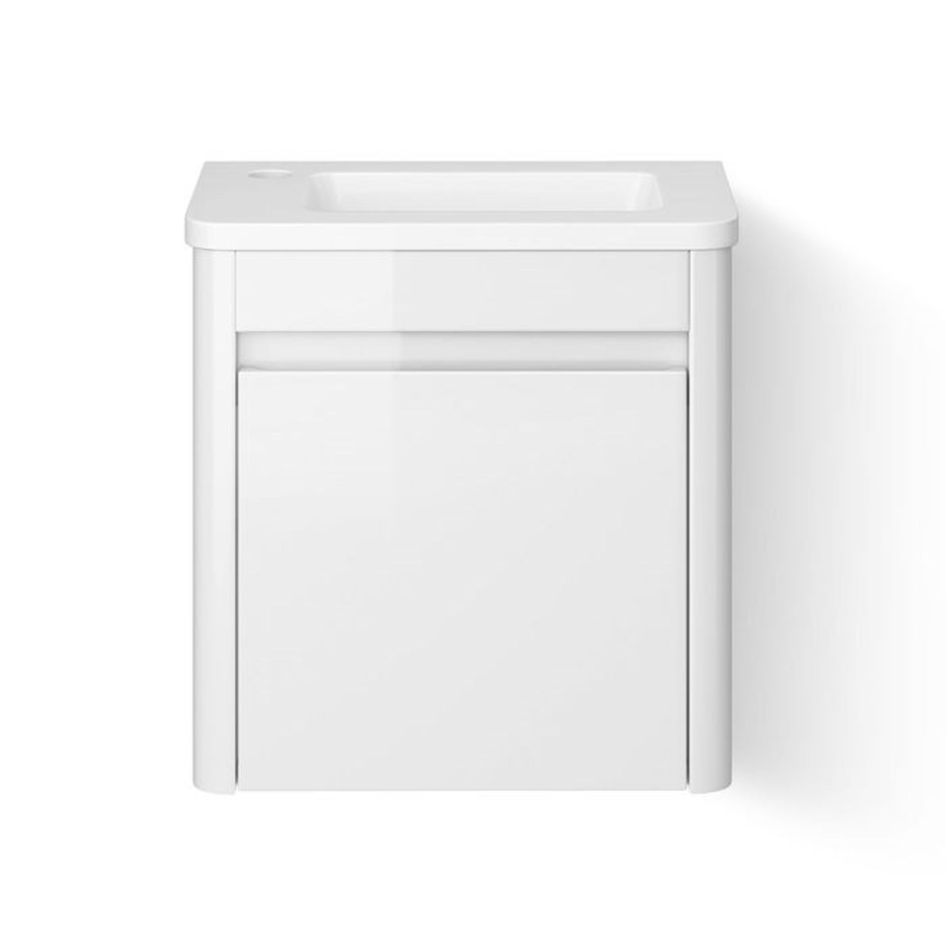 (CP30) 400mm Denver White Left Hand Cloakroom Vanity Unit - Wall Hung. RRP £349.99.Comes com... - Image 5 of 5