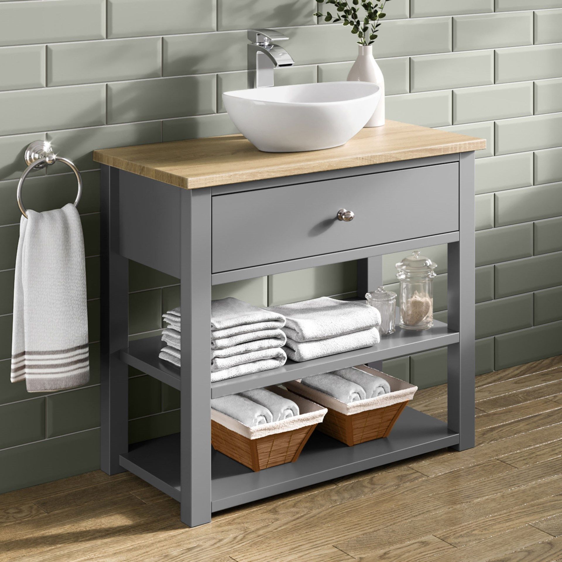 (CP2) Sutton Countertop Vanity Unit and Camila Sink. RRP £1,199.99. Comes complete with basin...