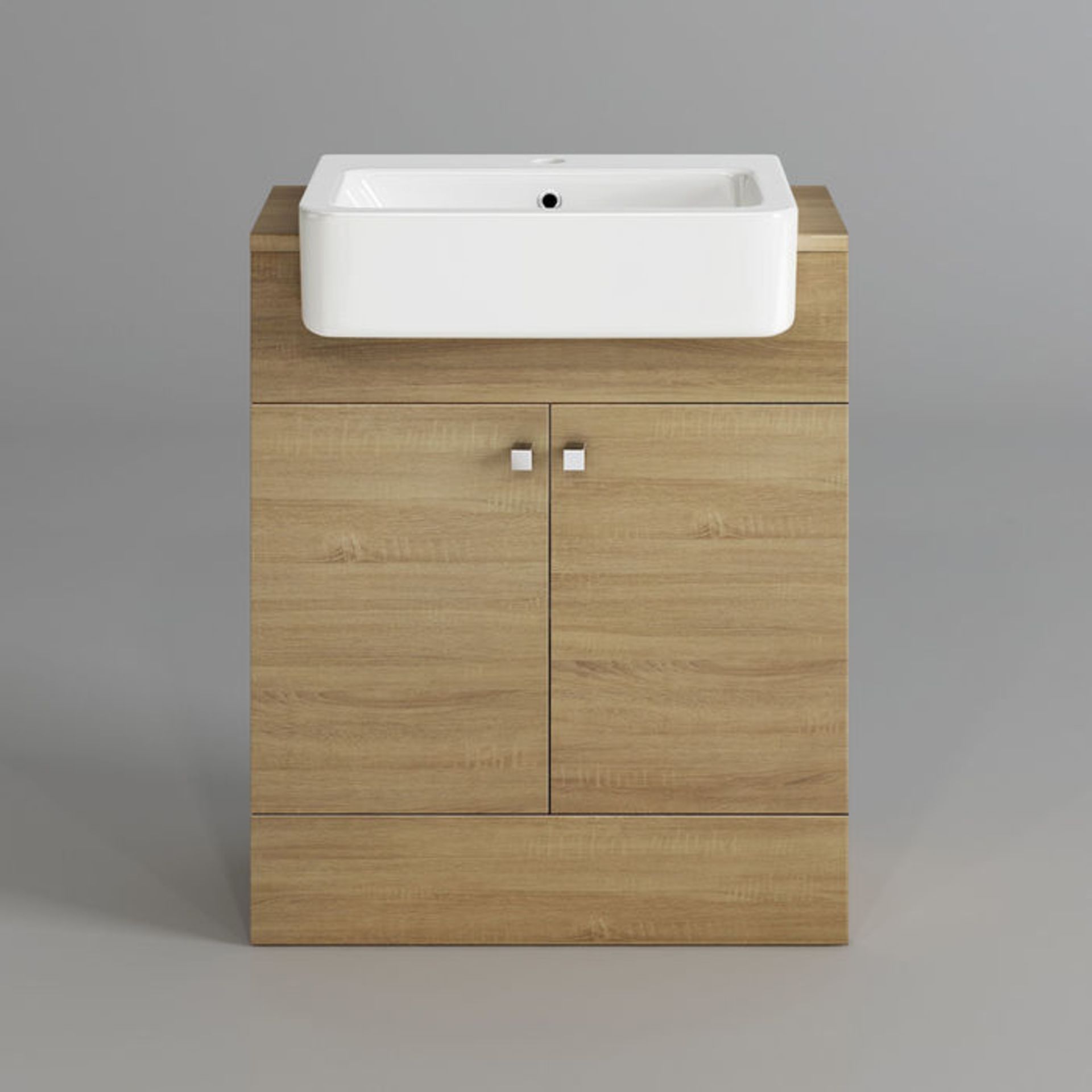 (CP27) 660mm Harper Oak Effect Basin Vanity Unit - Floor Standing. RRP £499.99. COMES COMPLETE... - Image 5 of 5