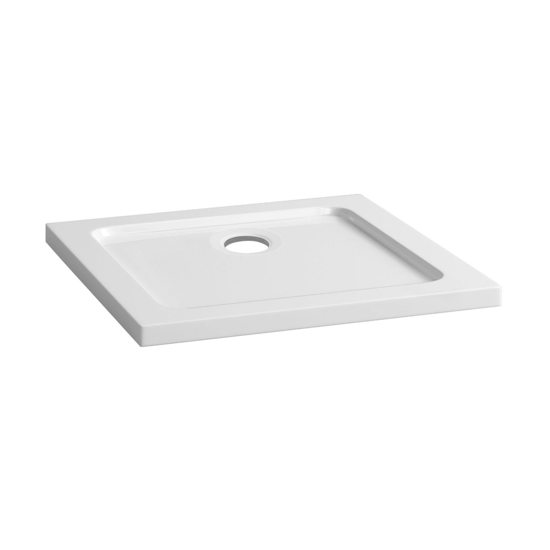 (H70) 700x700mm Square Ultra Slim Stone Shower Tray. RRP £229.99. Low profile ultra slim desig... - Image 2 of 2