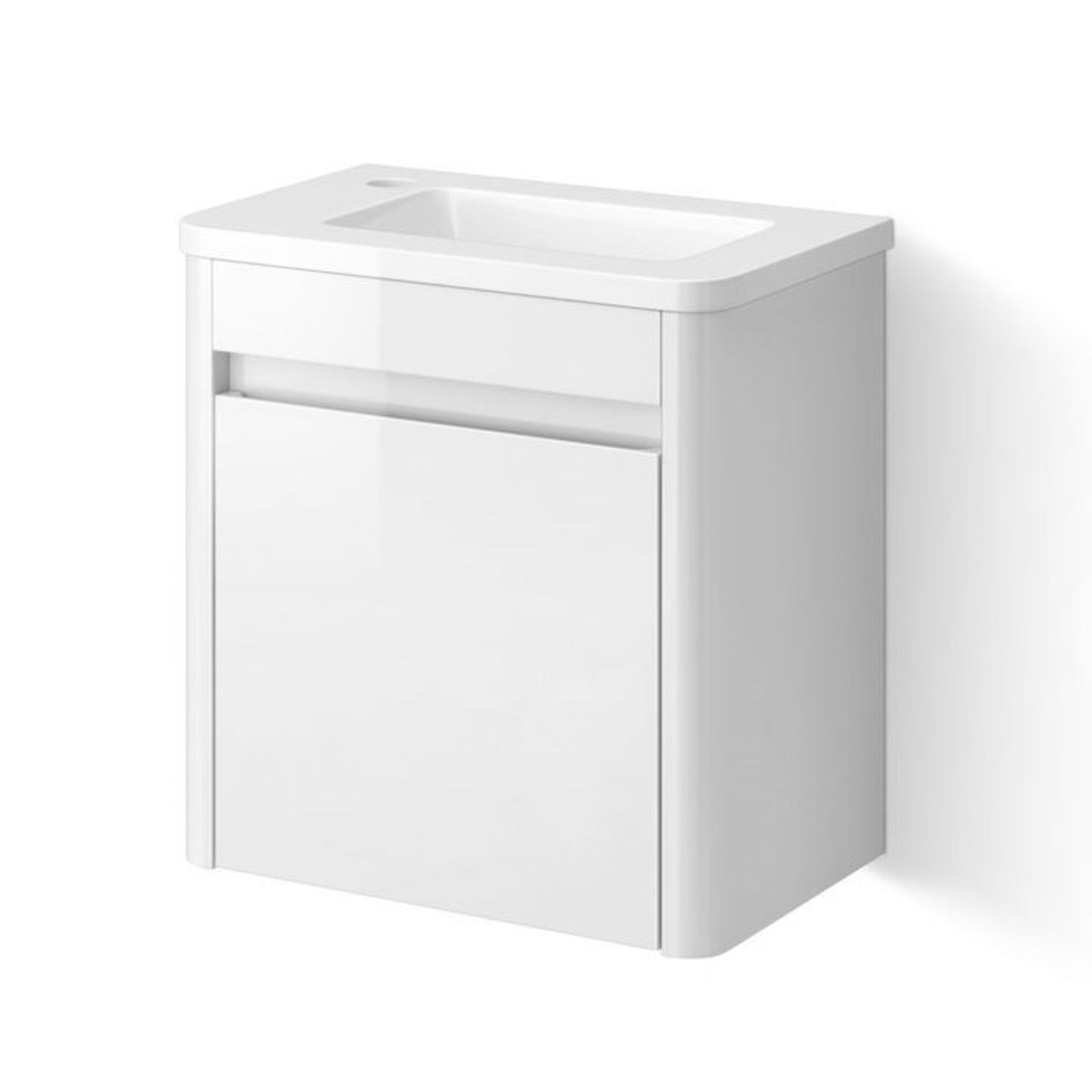 (CP30) 400mm Denver White Left Hand Cloakroom Vanity Unit - Wall Hung. RRP £349.99.Comes com... - Image 4 of 5