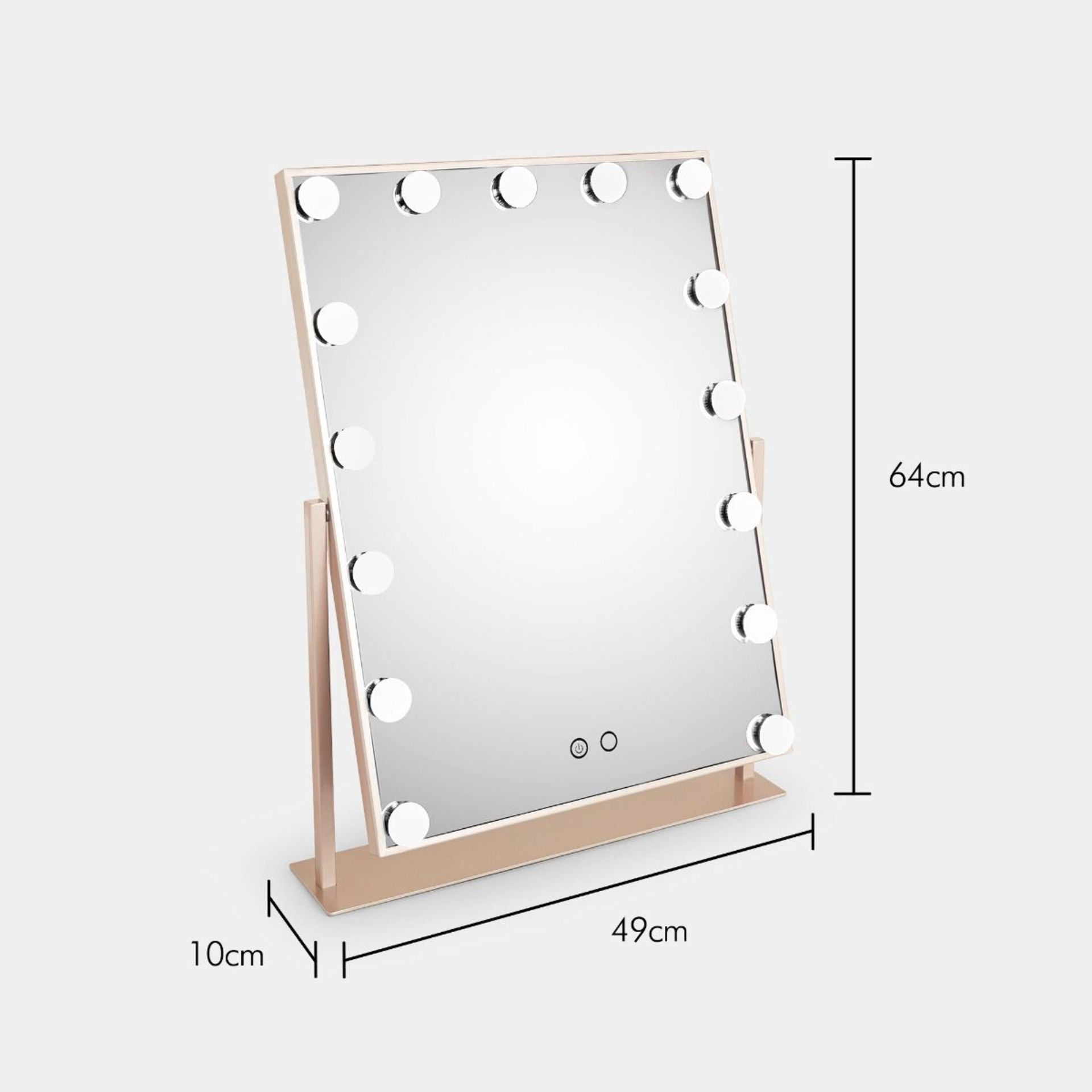 (CP33) Champagne Hollywood Mirror. Framed by 15 LED lights to offer illumination from every ang... - Image 6 of 6