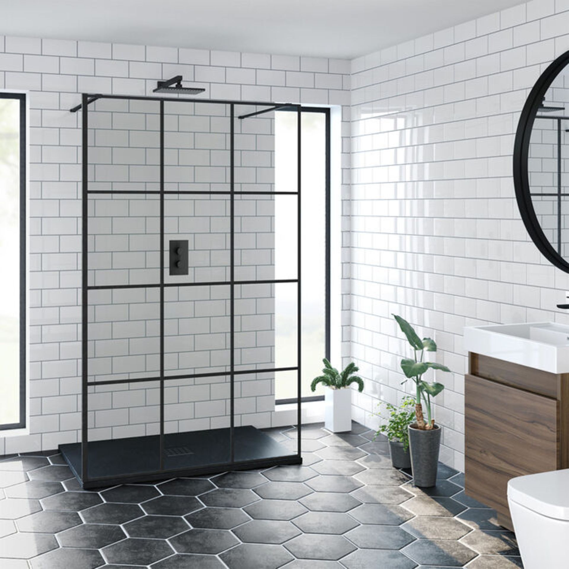 (DD10) 1200mm Shoji Crittall Black Walk In Shower Screen. RRP £499.99. Invest in the exclusive... - Image 4 of 4