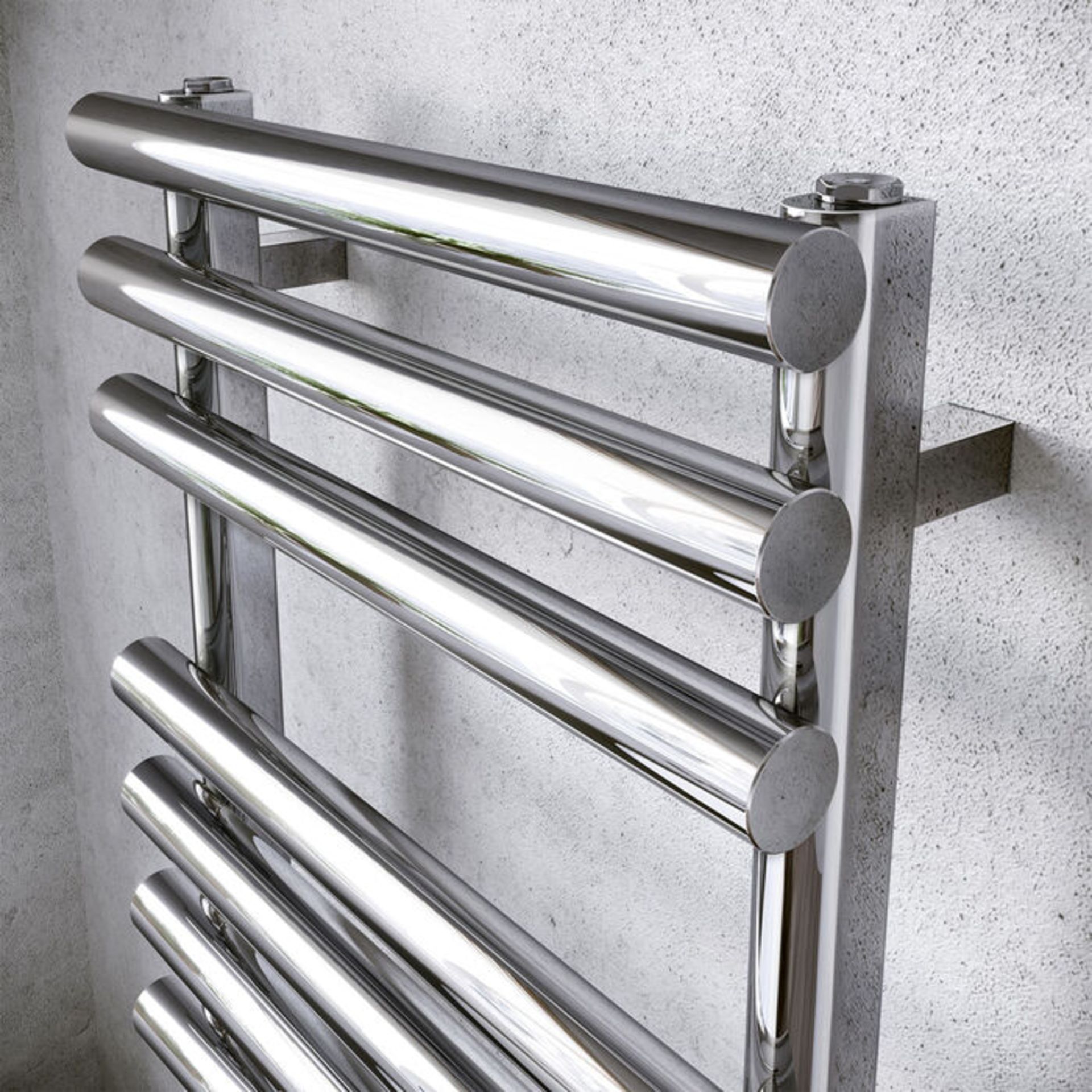 (DD43) 900 x 450mm Chrome Bar On Bar Towel Rail Radiator. RRP £369.99. Constructed from sturd... - Image 3 of 3