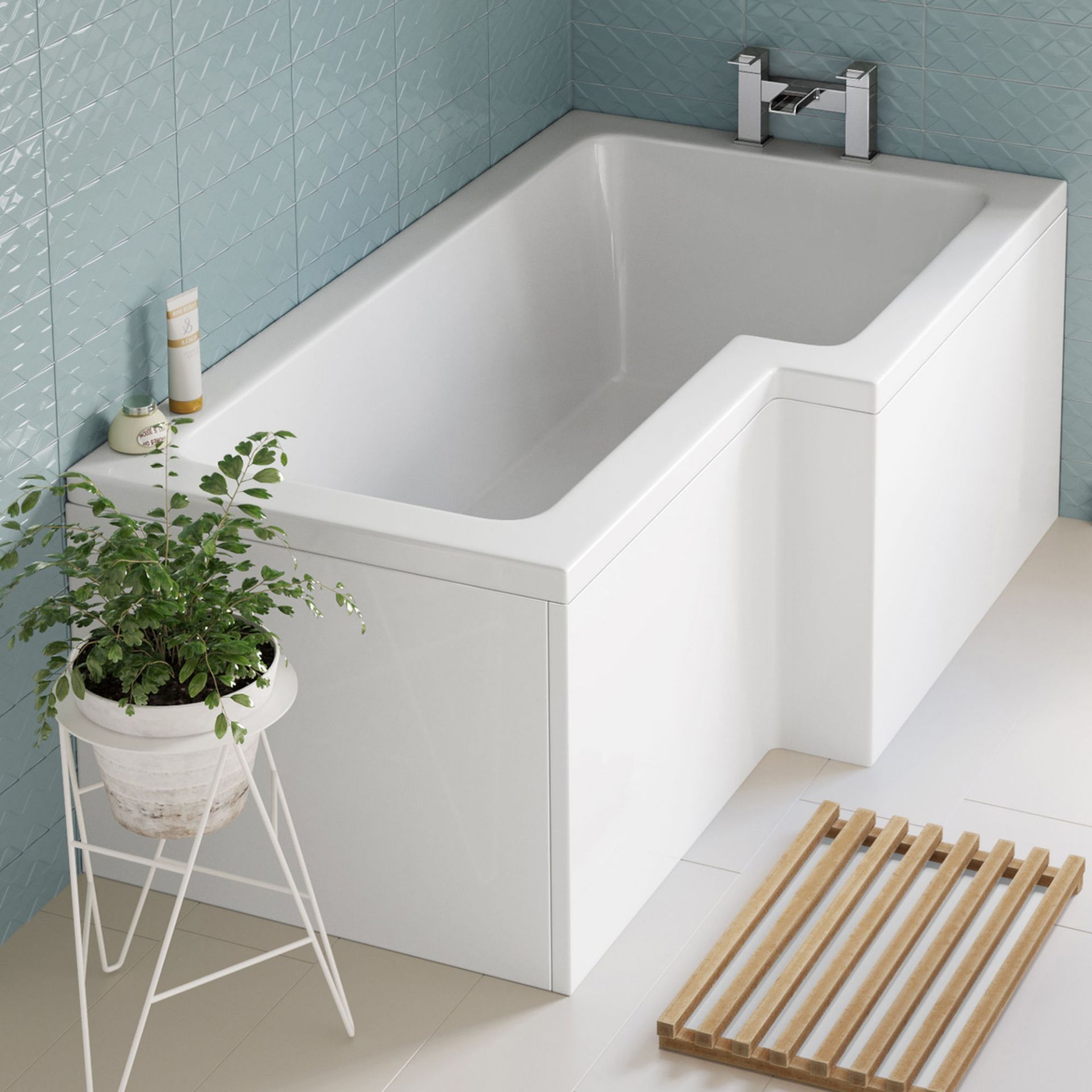 (DD40) 1700mm Right Hand L-Shaped Bath. RRP £349.99. Constructed from high quality acrylic Le... - Image 2 of 5