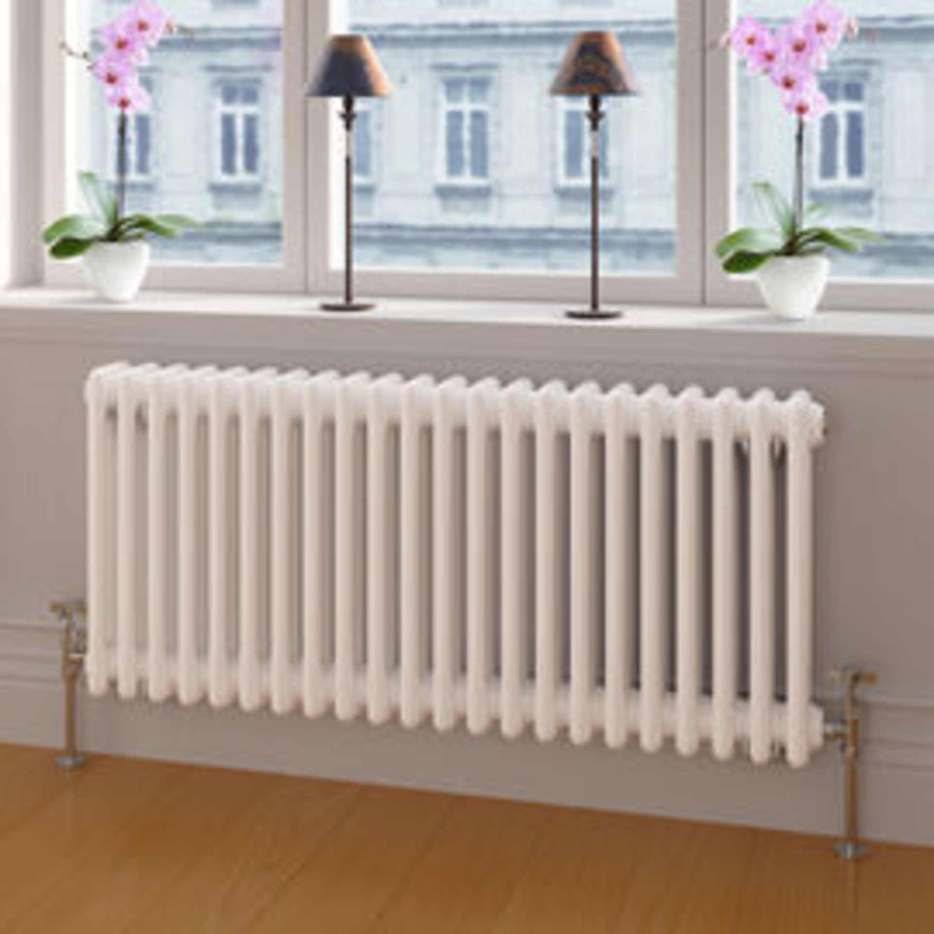 (DD25) 600x1226mm White Double Panel Horizontal Colosseum Traditional Radiator. RRP £549.99. F... - Image 2 of 3