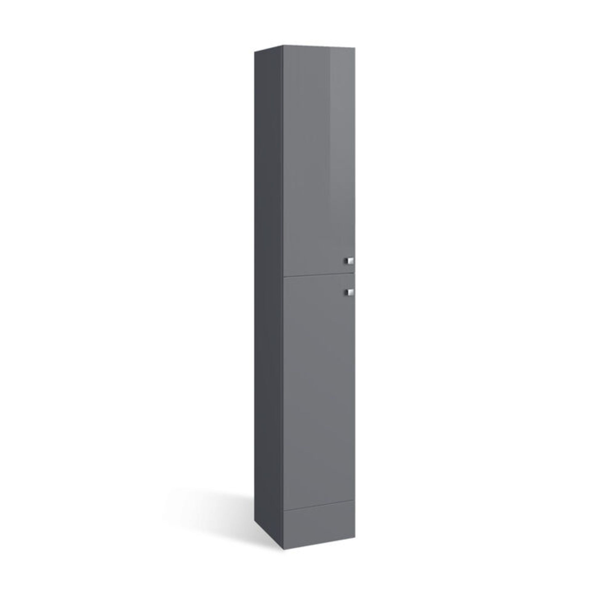 (DD27) 1900x300mm Harper Gloss Grey Tall Storage Cabinet - Floor Standing. RRP £319.99. Our ta... - Image 4 of 4