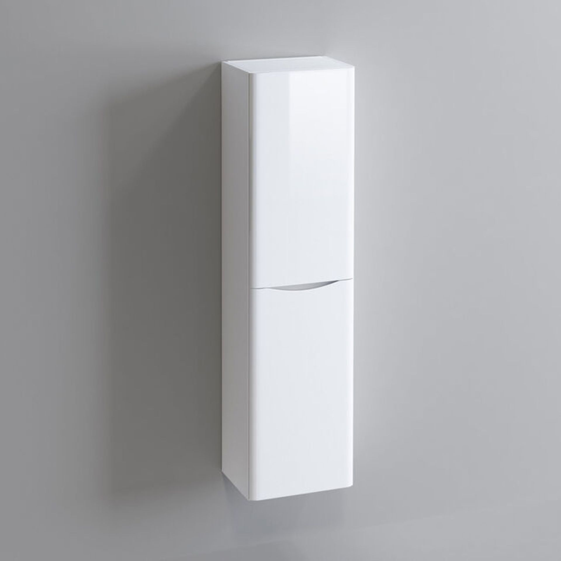 (DD26) 1400mm Austin II Gloss White Tall Wall Hung Storage Cabinet - Left Hand. RRP £399.99. S... - Image 5 of 5