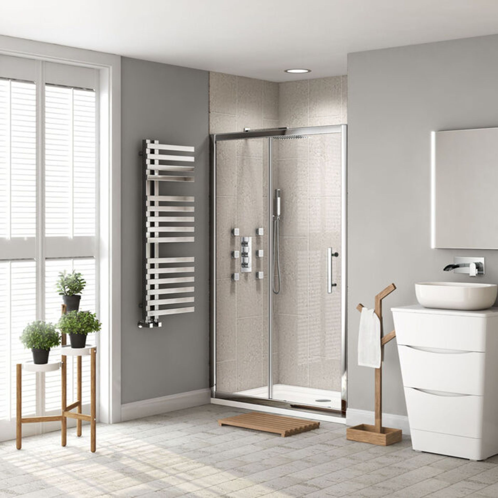 (CP113) 1200mm - 8mm - Designer EasyClean Sliding Shower Door. RRP £353.99. 8mm EasyClean glas... - Image 3 of 3