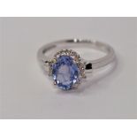 Rare Certified Untreated Ceylon Blue Sapphire & Diamonds Ring