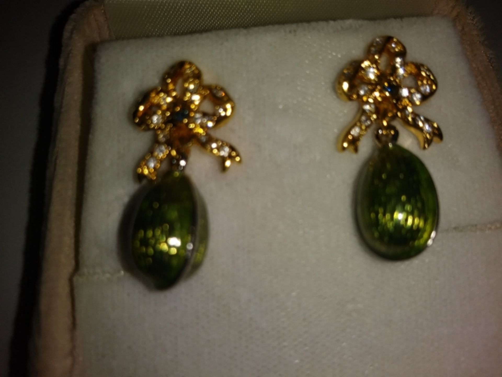 Enamel Earrings By Tatiana Faberge Carl Faberge's Great Granddaughter - Image 7 of 9