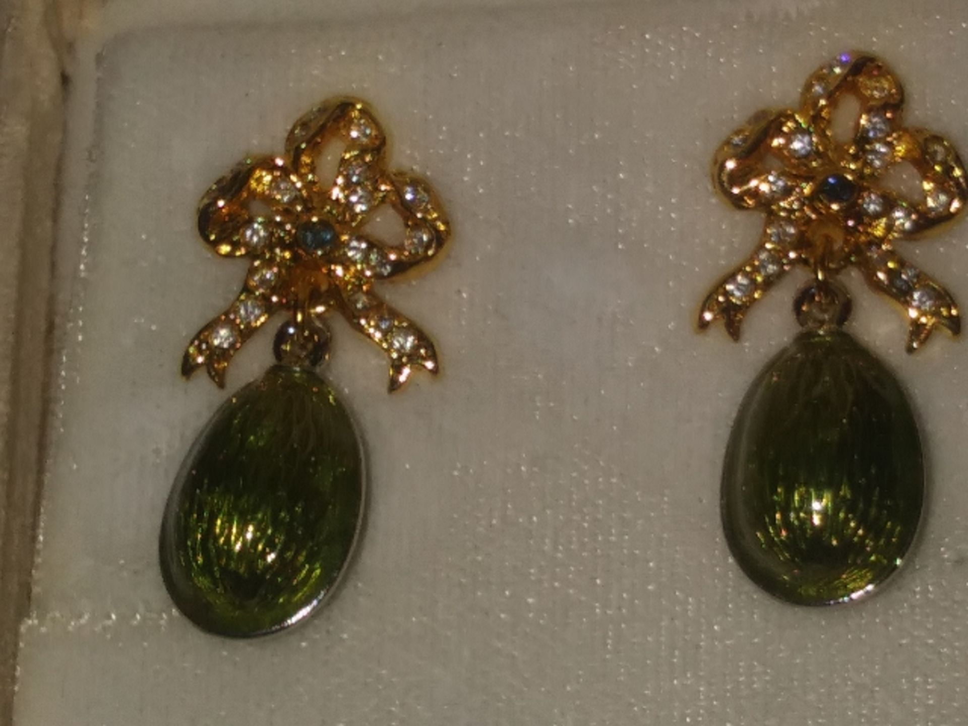 Enamel Earrings By Tatiana Faberge Carl Faberge's Great Granddaughter - Image 3 of 9