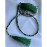 20cts green Emerald Faceted Rounds Approx 3mm, approx 28cm Strand.