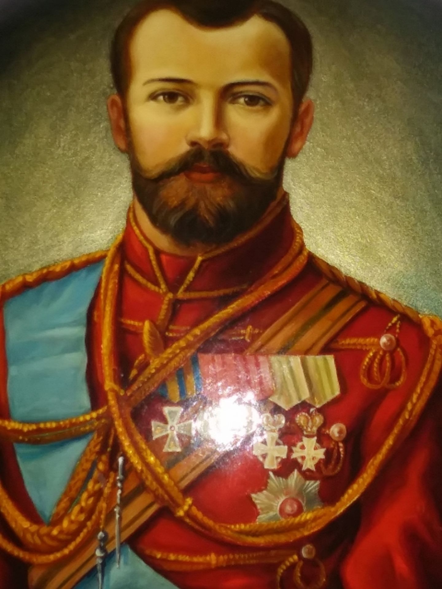 Russian Box Bearing Fine hand-painting of the Last Tsar - Image 2 of 6