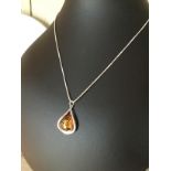 Baltic Amber Cognac Amber Necklace from Gdańsk 925 silver stamped