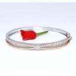 14 K White & Rose Gold Designer Diamond Bracelet