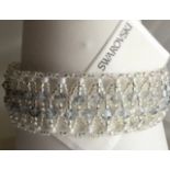 Crystal Swarovski elements lace bracelet wedding Bride something blue