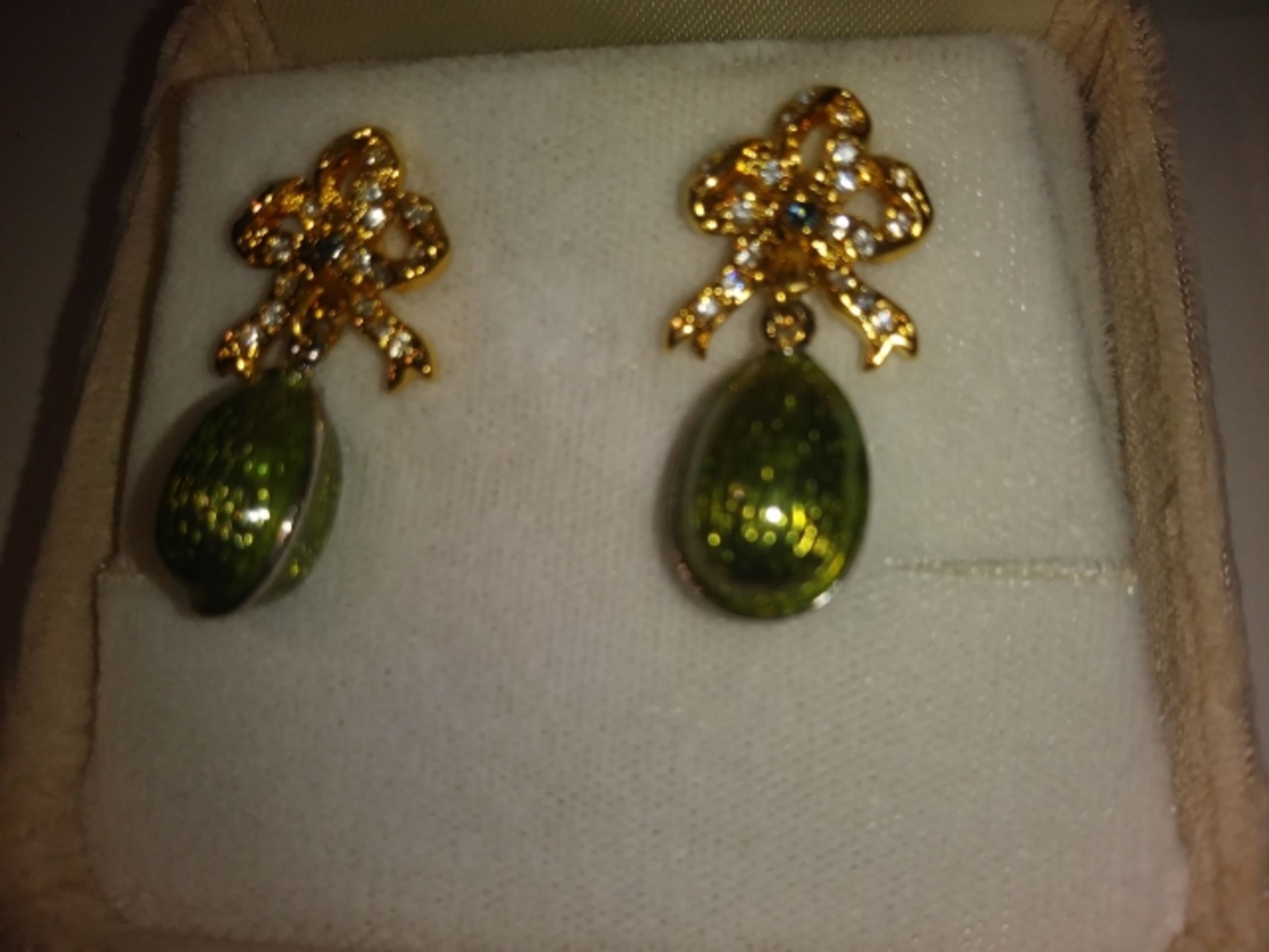 Enamel Earrings By Tatiana Faberge Carl Faberge's Great Granddaughter - Image 8 of 9