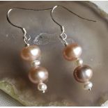 Freshwater Cultured Multicoloured pearls 925 stamped Silver Earrings