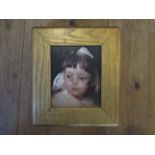 Attributed J.R Townsend, oil on card, study of a child