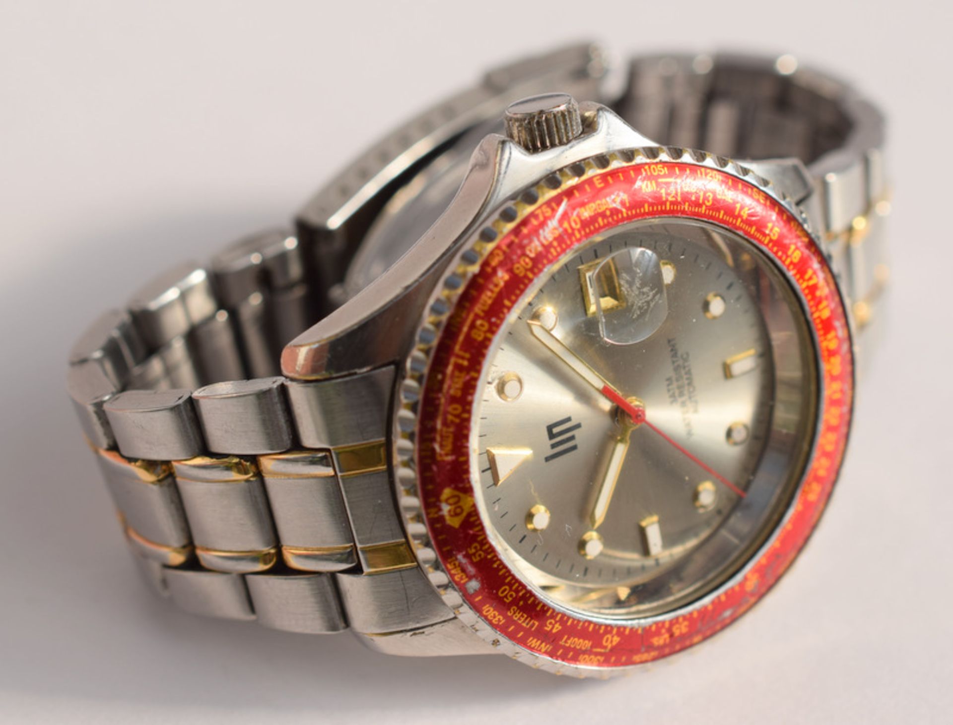 LIP Auto Watch With Red Bezel Ref 80232 - Image 4 of 5