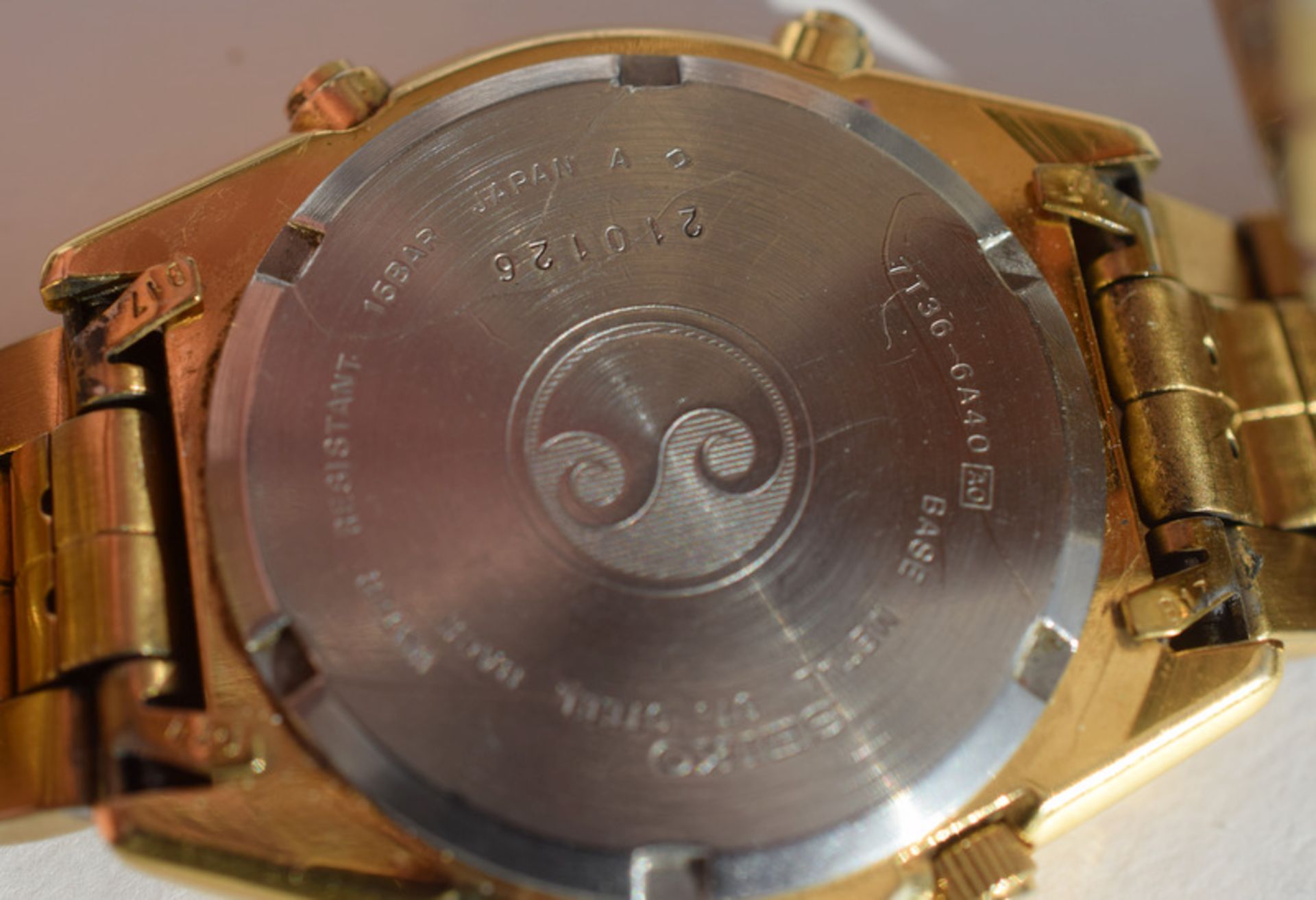 Seiko Chronograph Gold Plated Quartz 7T36-6A40 - Image 3 of 4