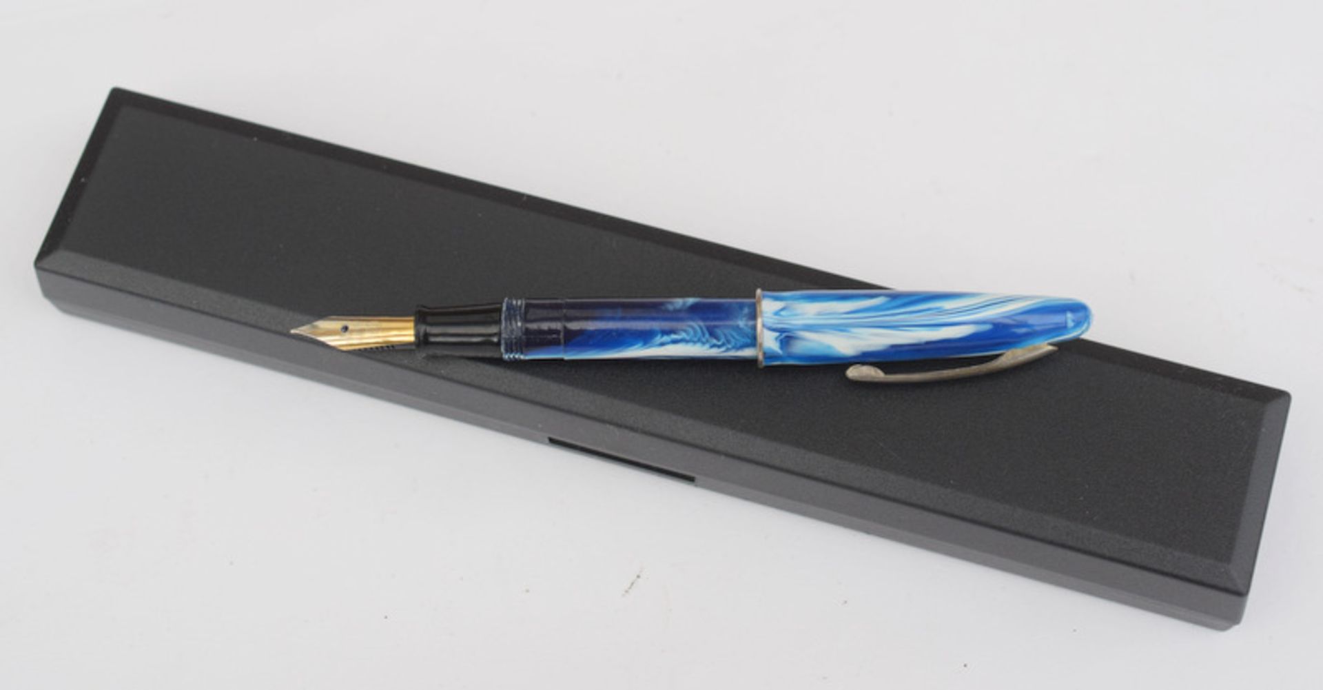 Winner USA Blue And White Marble Effect Fountain Pen