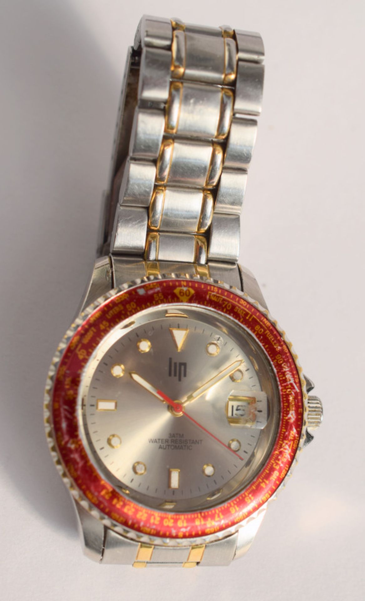 LIP Auto Watch With Red Bezel Ref 80232 - Image 2 of 5