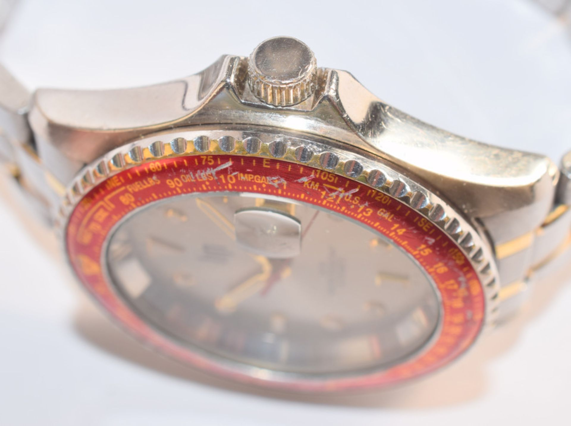 LIP Auto Watch With Red Bezel Ref 80232 - Image 3 of 5