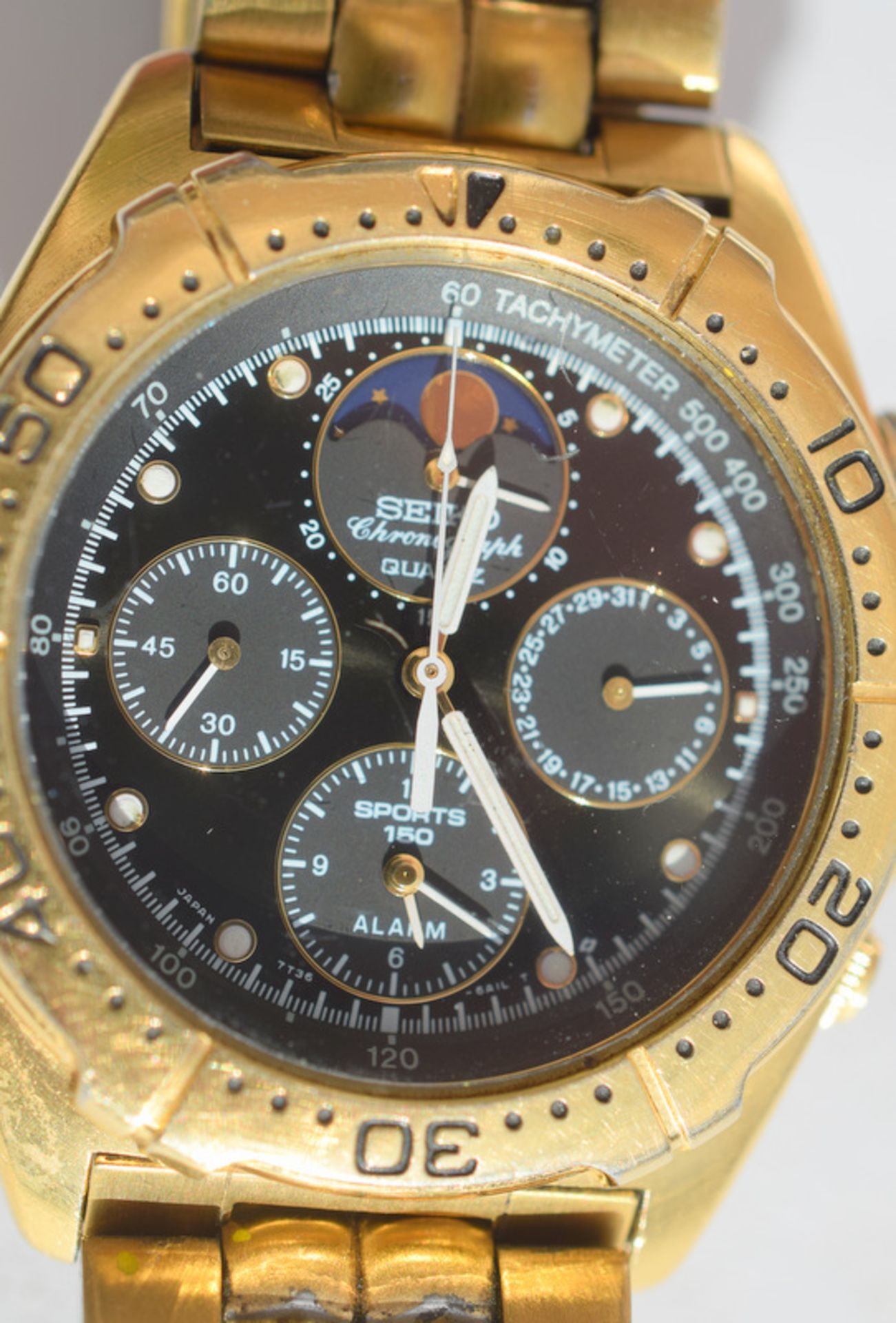 Seiko Chronograph Gold Plated Quartz 7T36-6A40 - Image 4 of 4