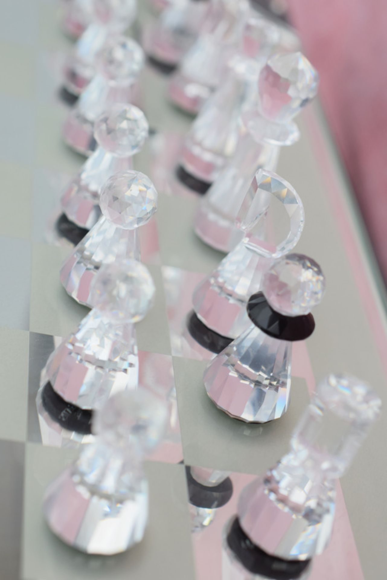 Swarovski Silver Crystal Chess Set Like New In Box - Image 6 of 10