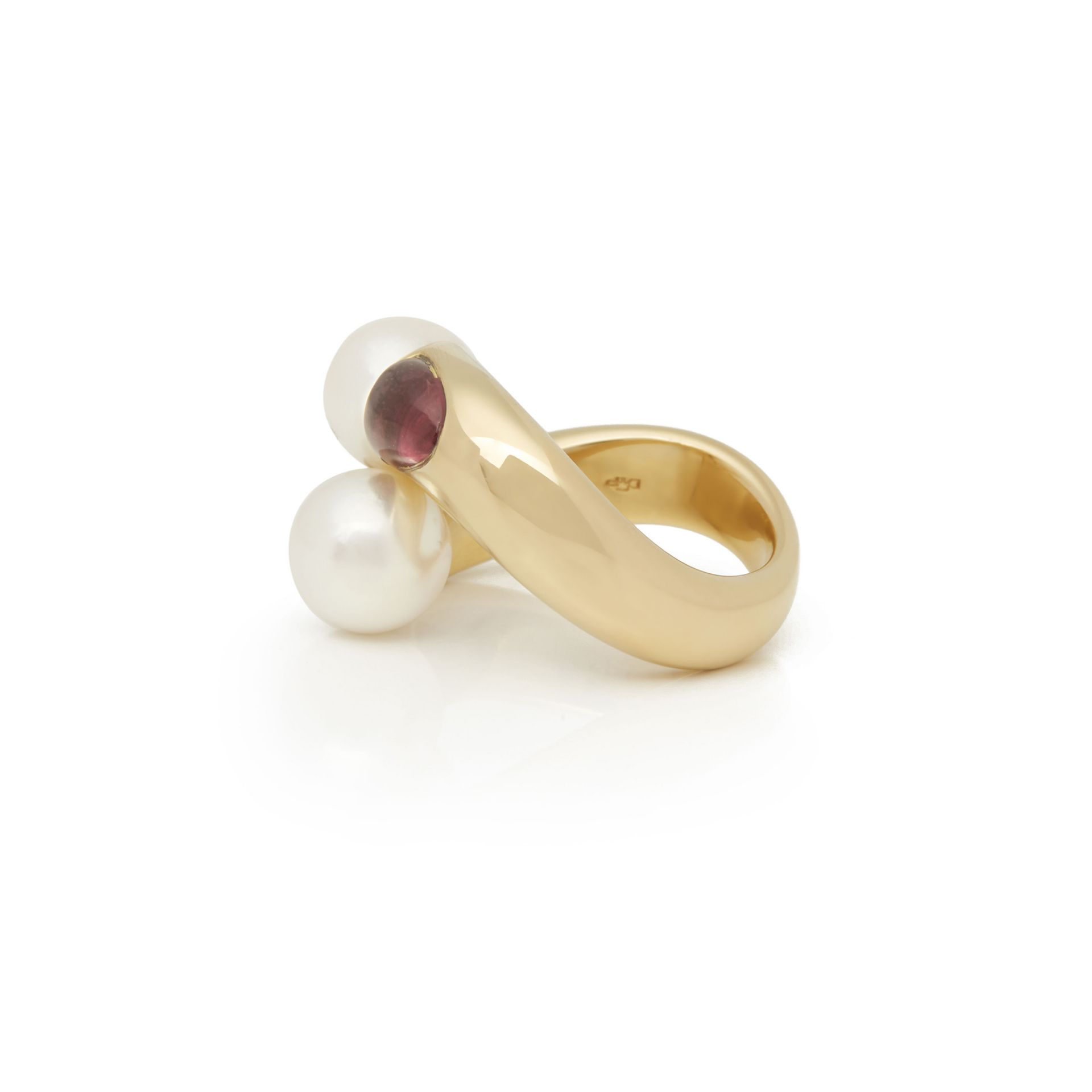 Mikimoto 18k Yellow Gold Akoya Pearl & Tourmaline Ring - Image 6 of 8