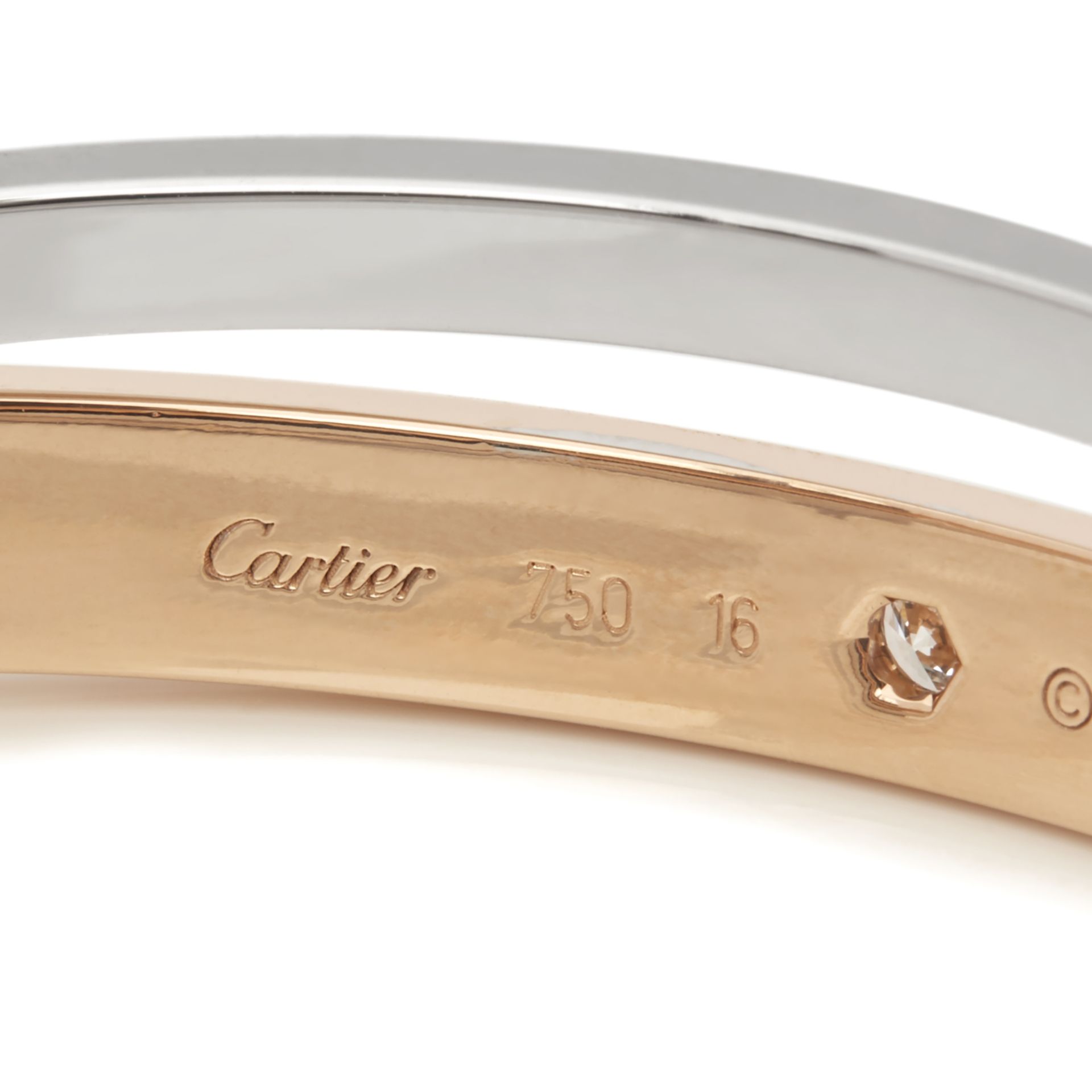 Cartier 18k Rose & White Gold Pavé Diamond Love Bracelet - Image 4 of 9