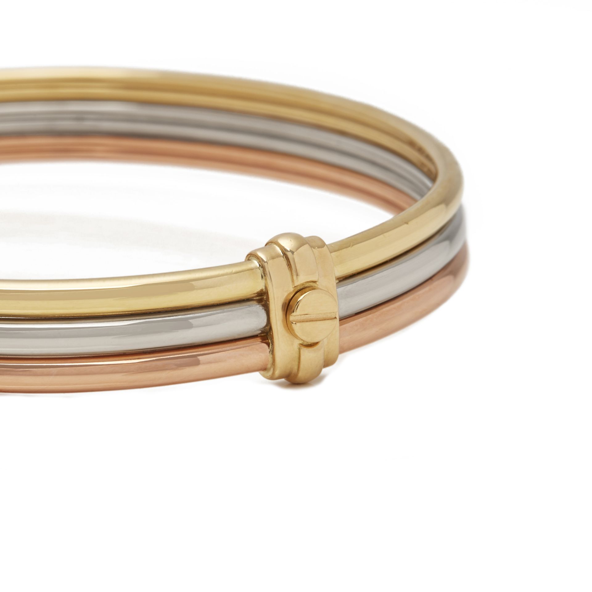 Cartier 18k Yellow, White & Rose Gold Vintage Trinity Bracelet - Image 5 of 7