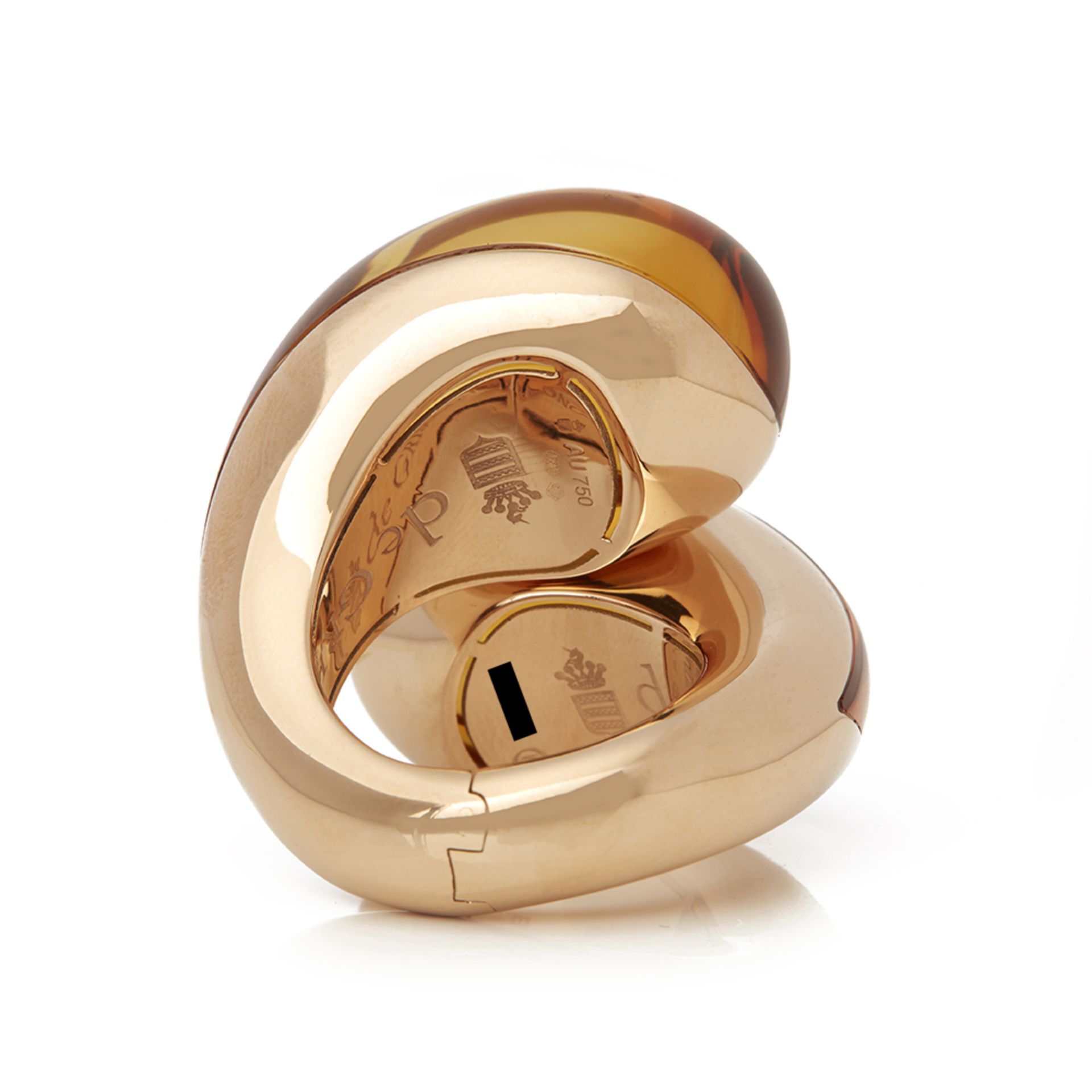 De Grisogono 18k Rose Gold Cabochon Cut Citrine Sensualona Ring - Image 5 of 7