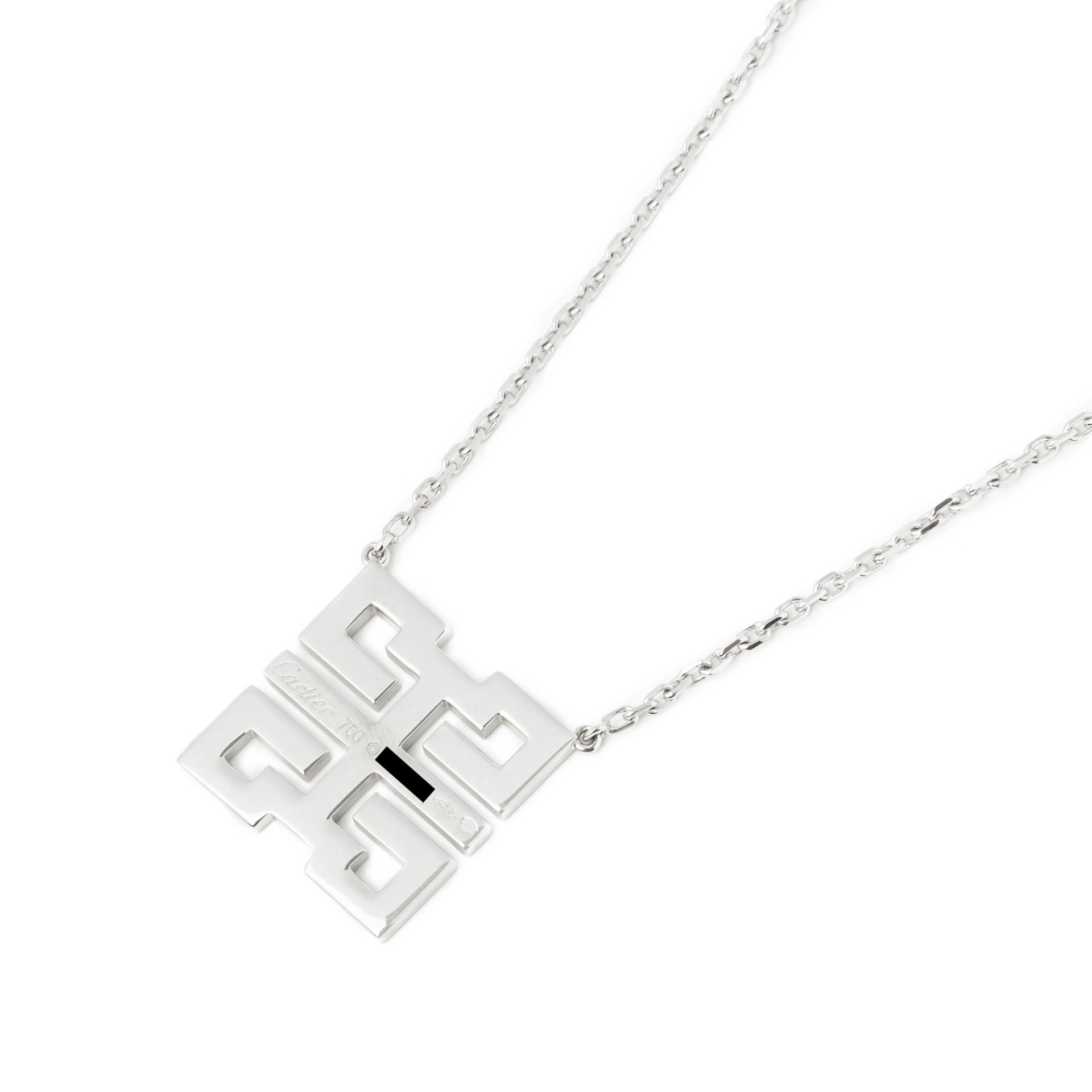 Cartier 18k White Gold Diamond Le Baiser Du Dragon Pendant Necklace - Image 8 of 8