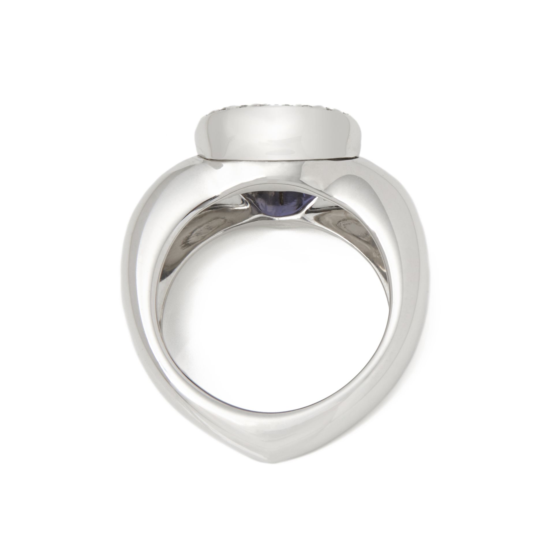 Piaget 18k White Gold Iolite & Diamond Heart Cocktail Ring - Image 5 of 7
