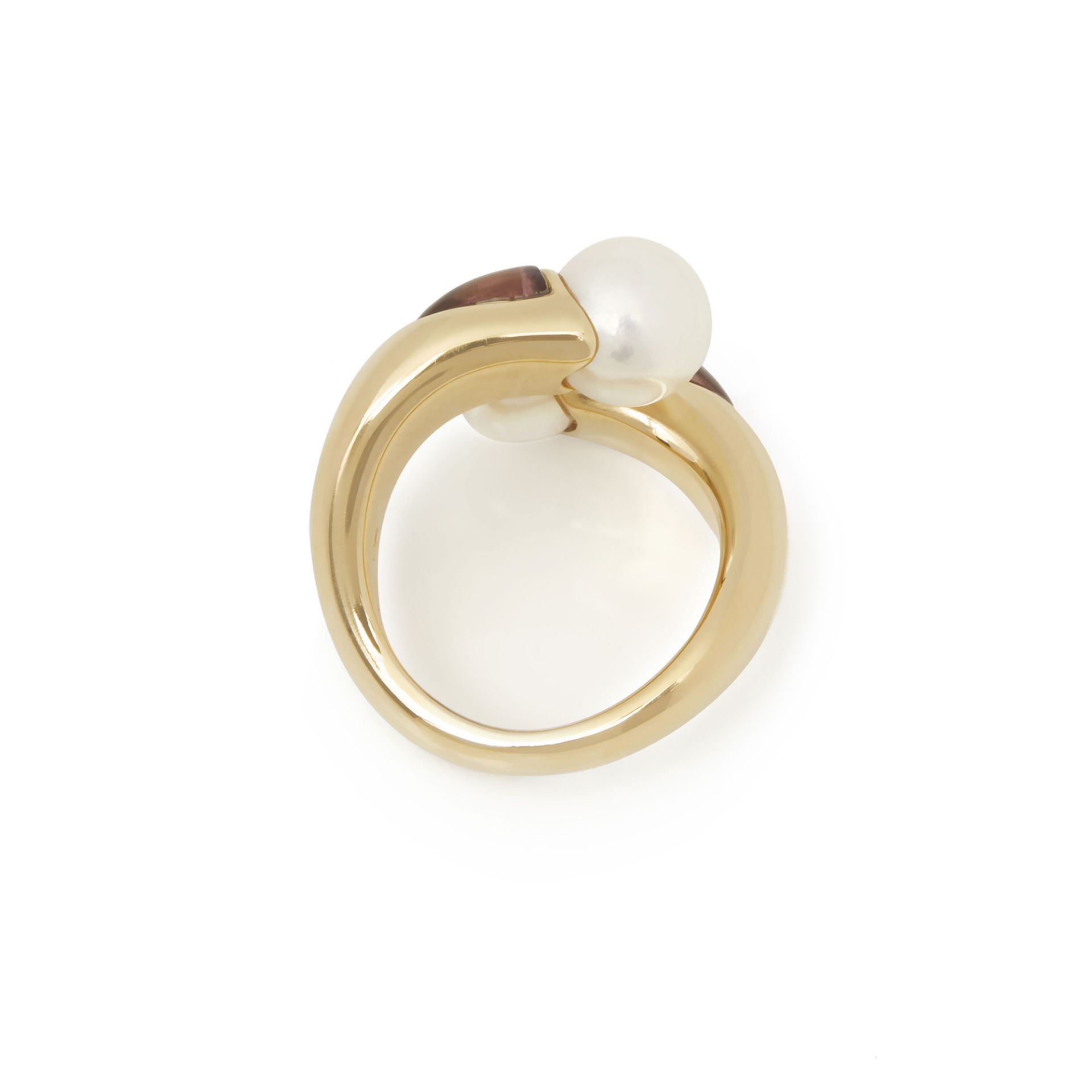 Mikimoto 18k Yellow Gold Akoya Pearl & Tourmaline Ring - Image 5 of 8