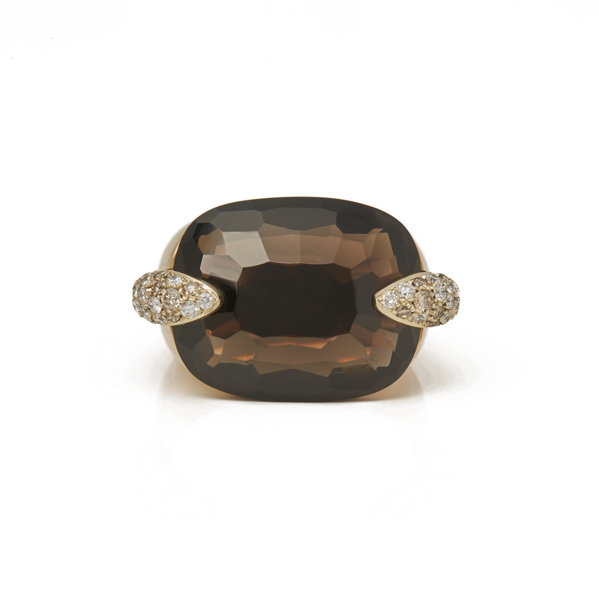 Pomellato 18k Yellow Gold Smoky Quartz & Diamond Cocktail Ring - Image 7 of 7