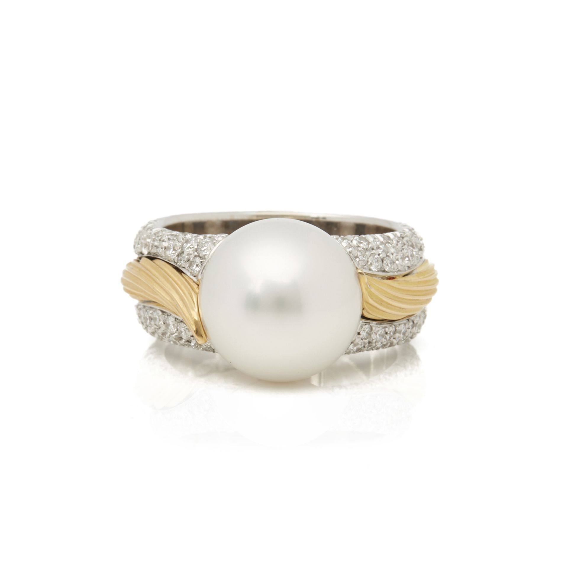 Mikimoto 18k White & Yellow Gold Akoya Pearl & Diamond Cocktail Ring - Image 7 of 7